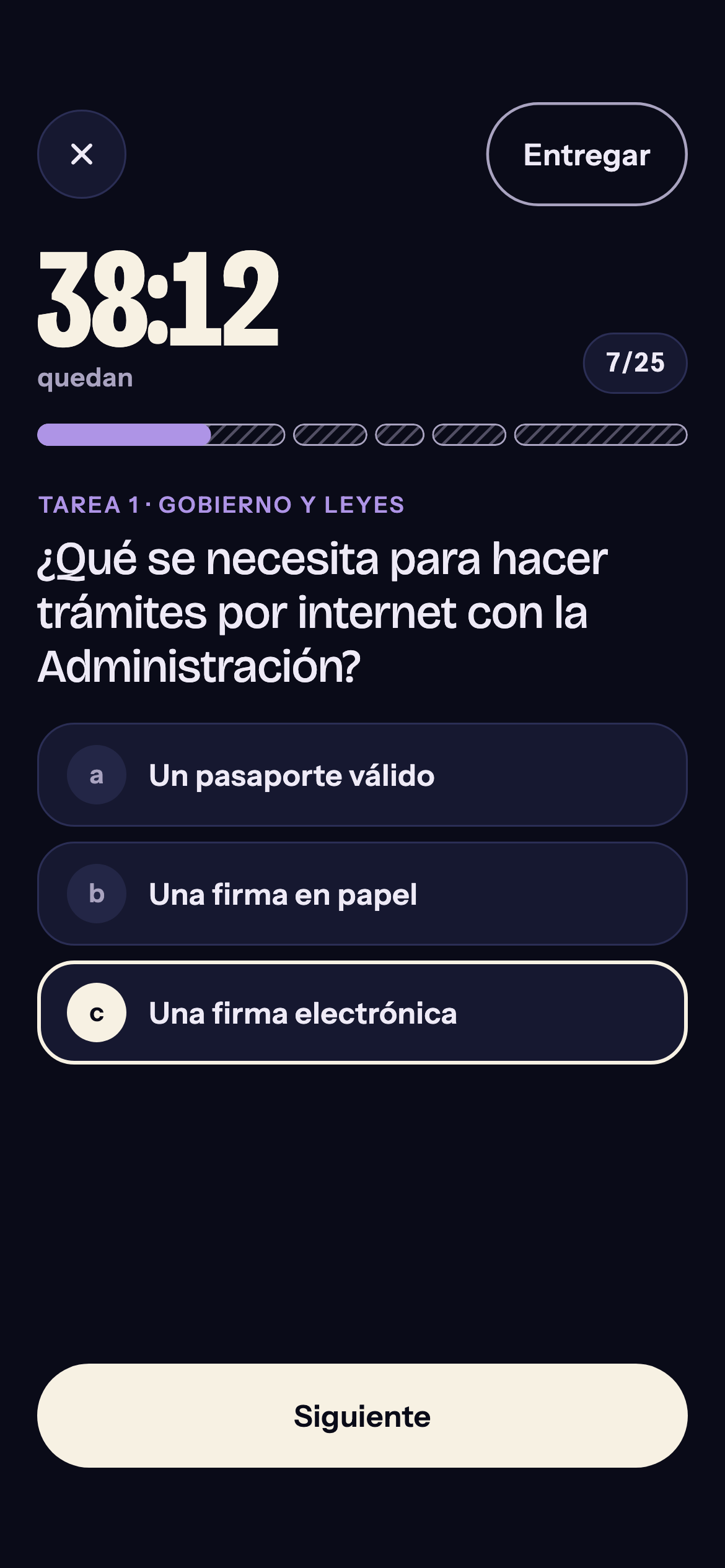Con reloj y sin distracciones, como en el examen